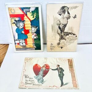Vintage Early 1900’s Post Cards Lot(3) Posted  1 Cent Read Minor Marks